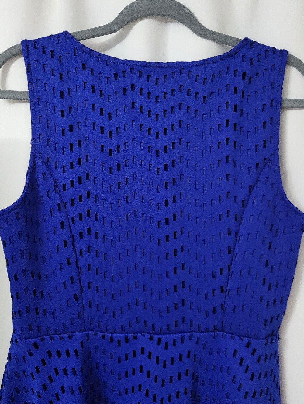 Apt. 9 Royal Blue Perforated Geometric Laser-Cut Fit & Flare Skater Dress - Picture 5 of 10